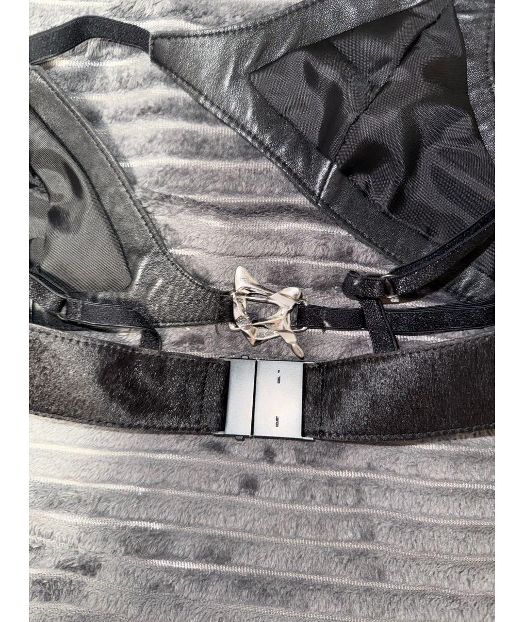 HELIOT EMIL Черная кожаная майка, фото 4