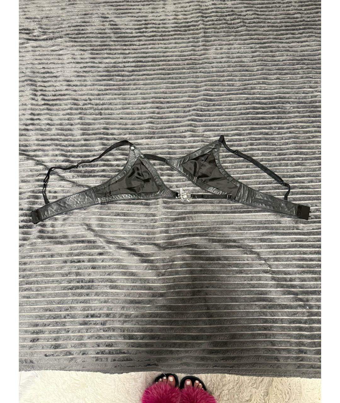 HELIOT EMIL Черная кожаная майка, фото 2