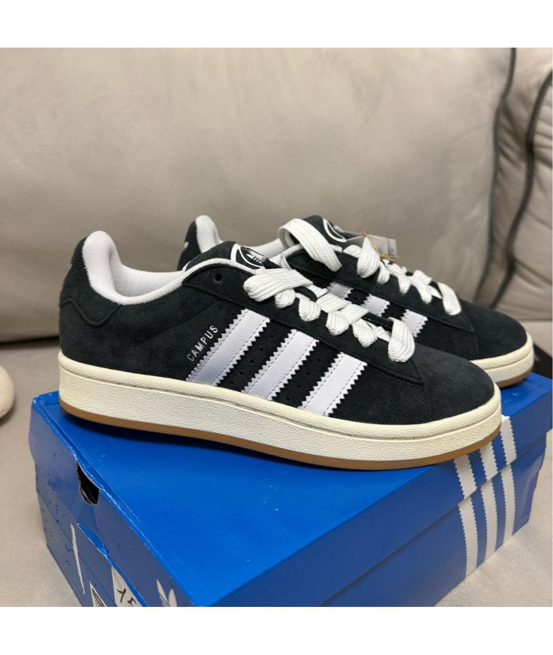 ADIDAS Черные замшевые кроссовки, фото 4