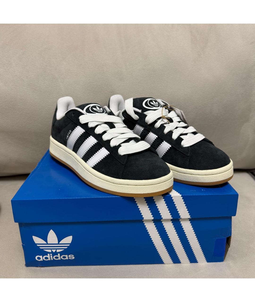 ADIDAS Черные замшевые кроссовки, фото 2