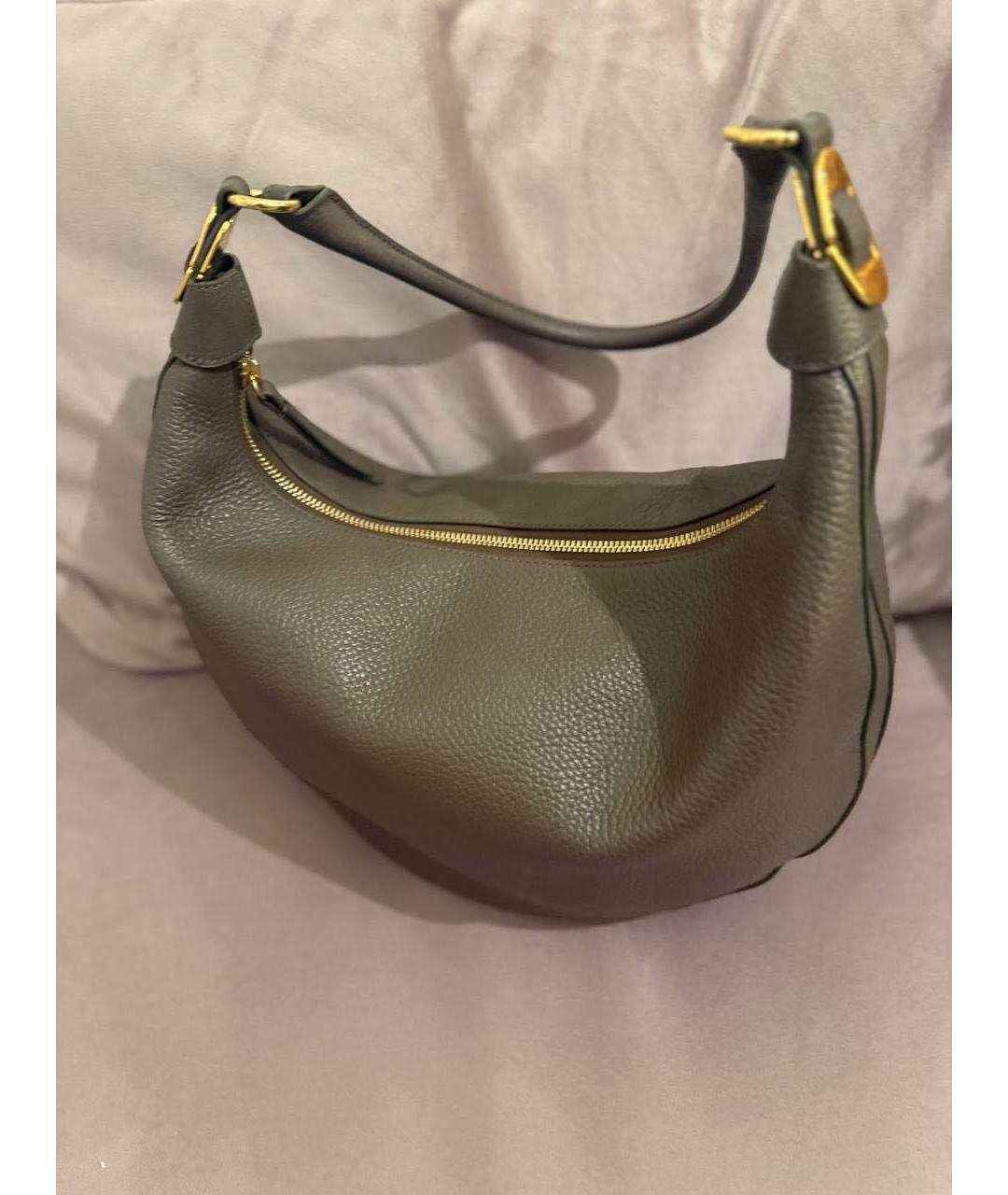 COCCINELLE Коричневая кожаная сумка с короткими ручками, фото 5