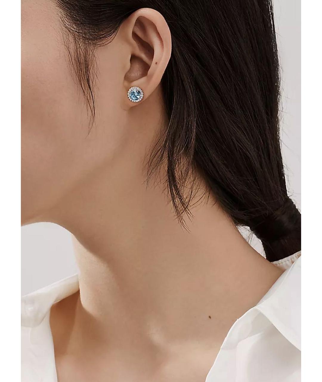 TIFFANY&CO Белые платиновые серьги, фото 3