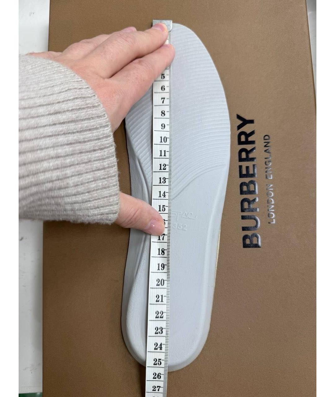 BURBERRY Бежевые кожаные кеды, фото 5