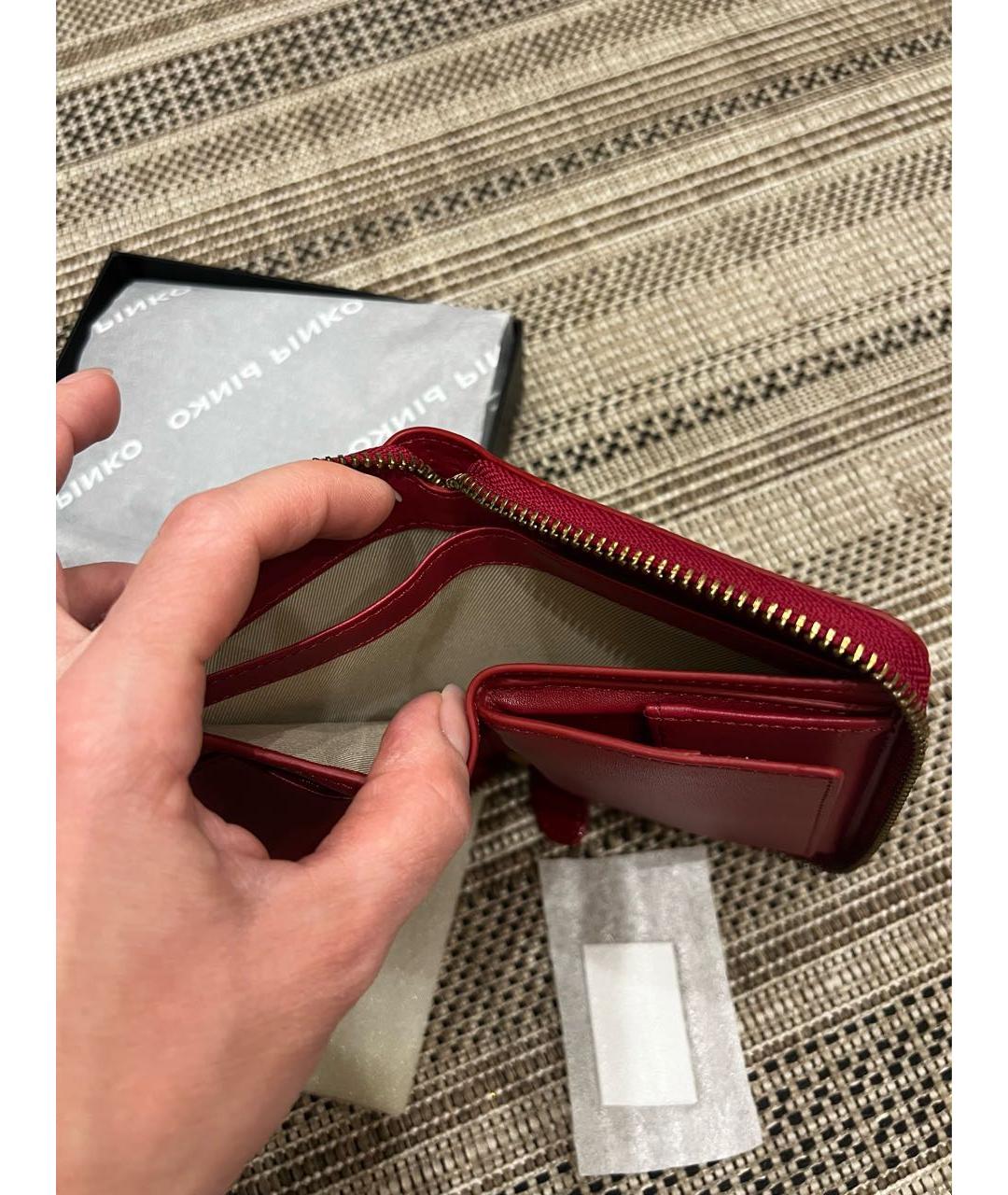 PINKO Красный кожаный кошелек, фото 5