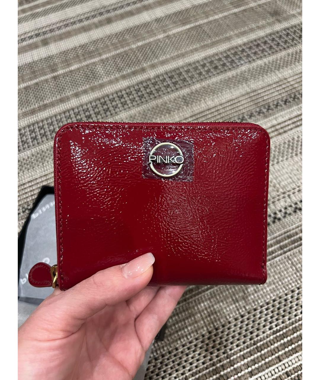 PINKO Красный кожаный кошелек, фото 6