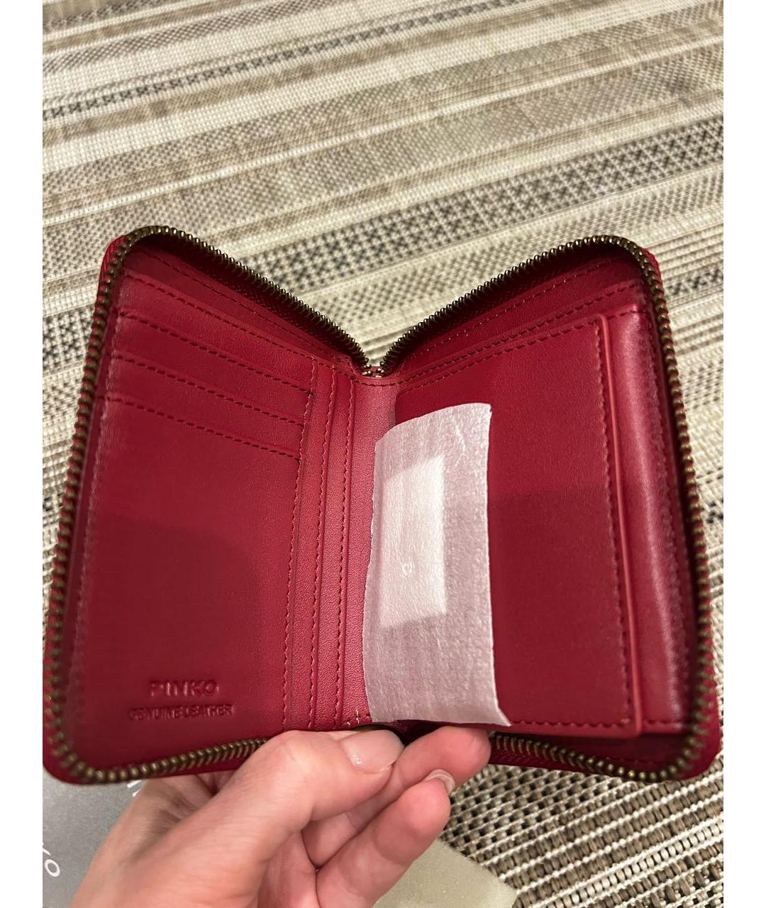 PINKO Красный кожаный кошелек, фото 4
