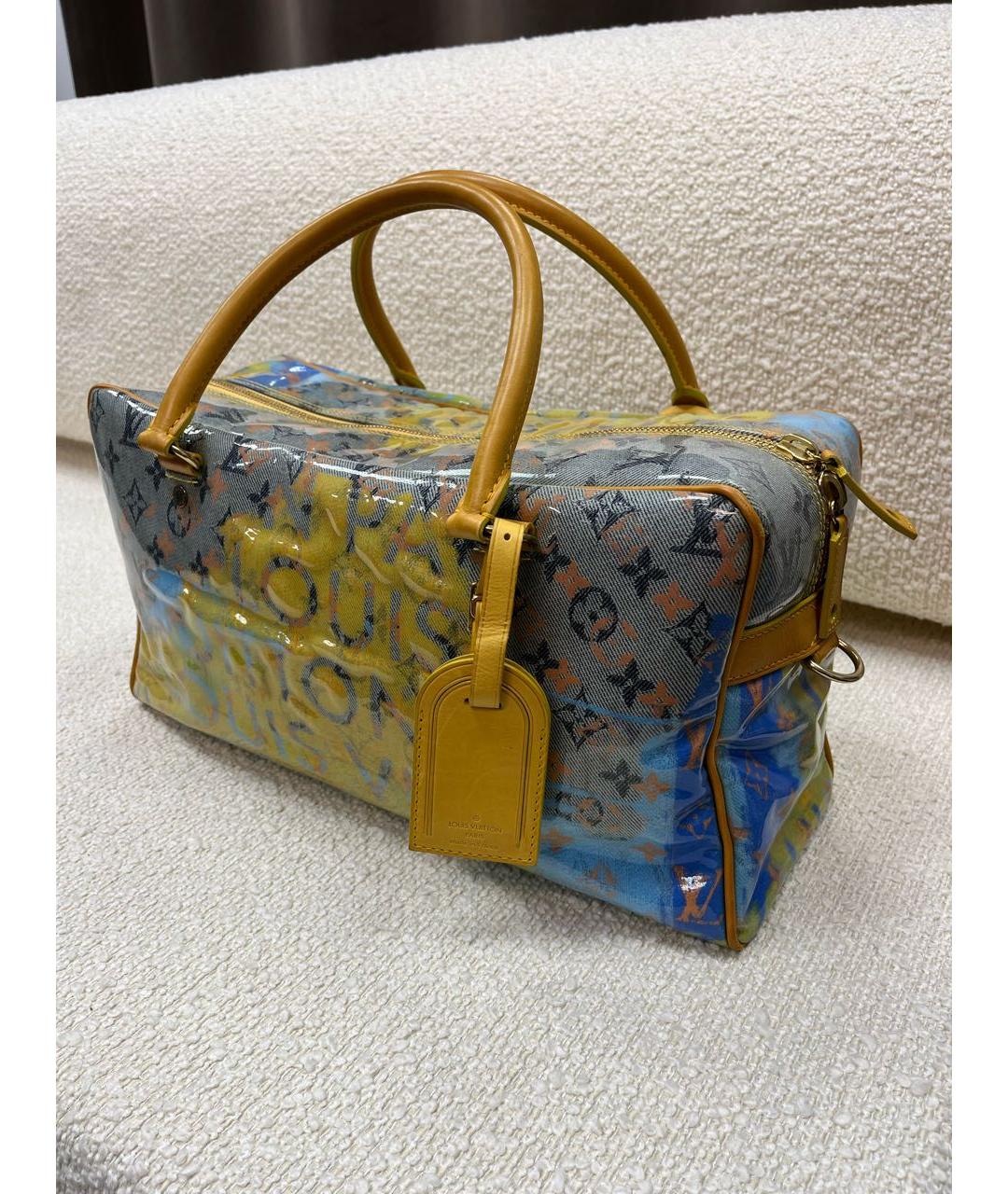 LOUIS VUITTON Желтая синтетическая сумка с короткими ручками, фото 5