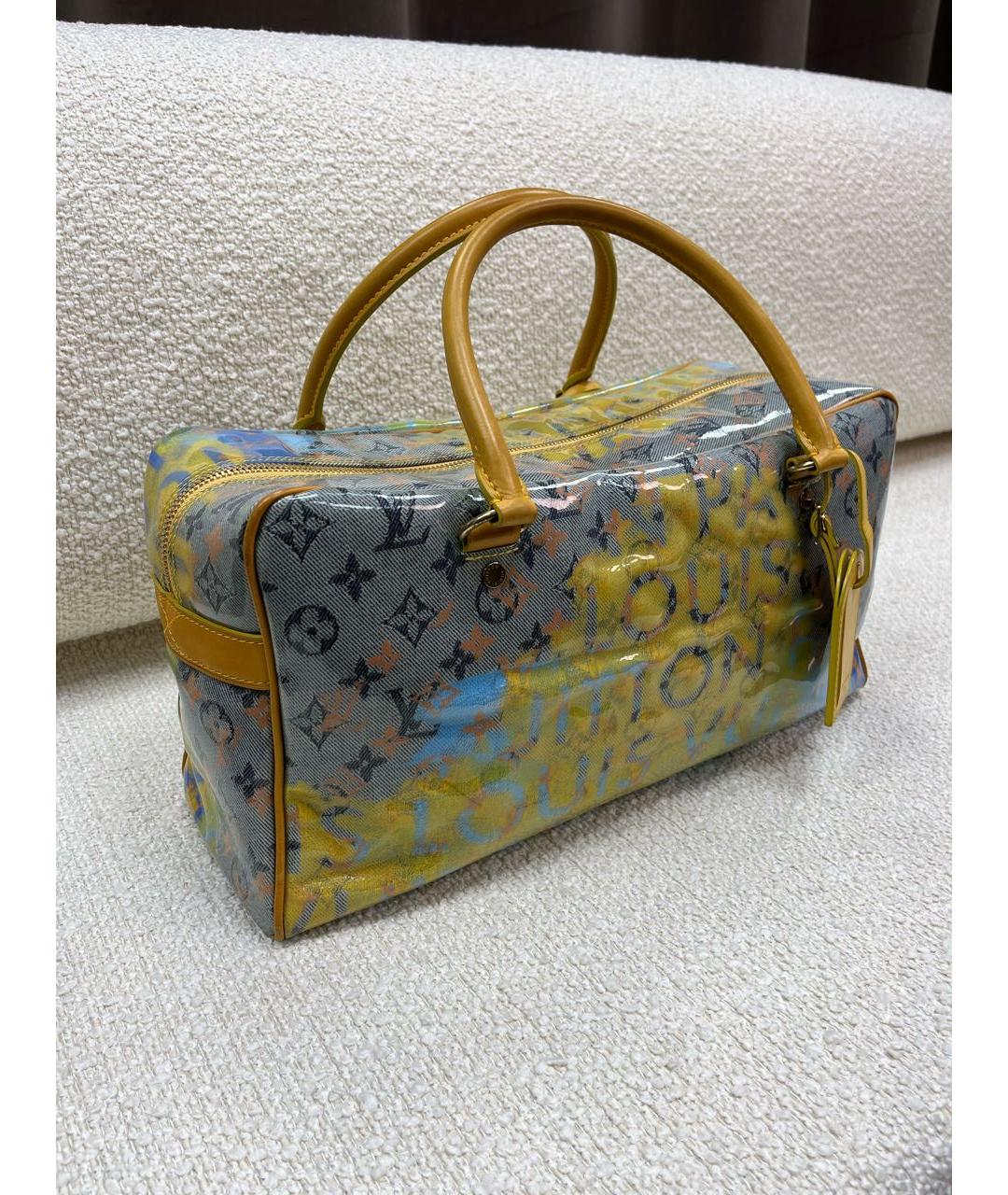 LOUIS VUITTON Желтая синтетическая сумка с короткими ручками, фото 2