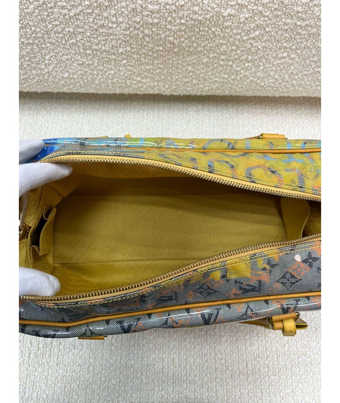 LOUIS VUITTON Желтая синтетическая сумка с короткими ручками, фото 4