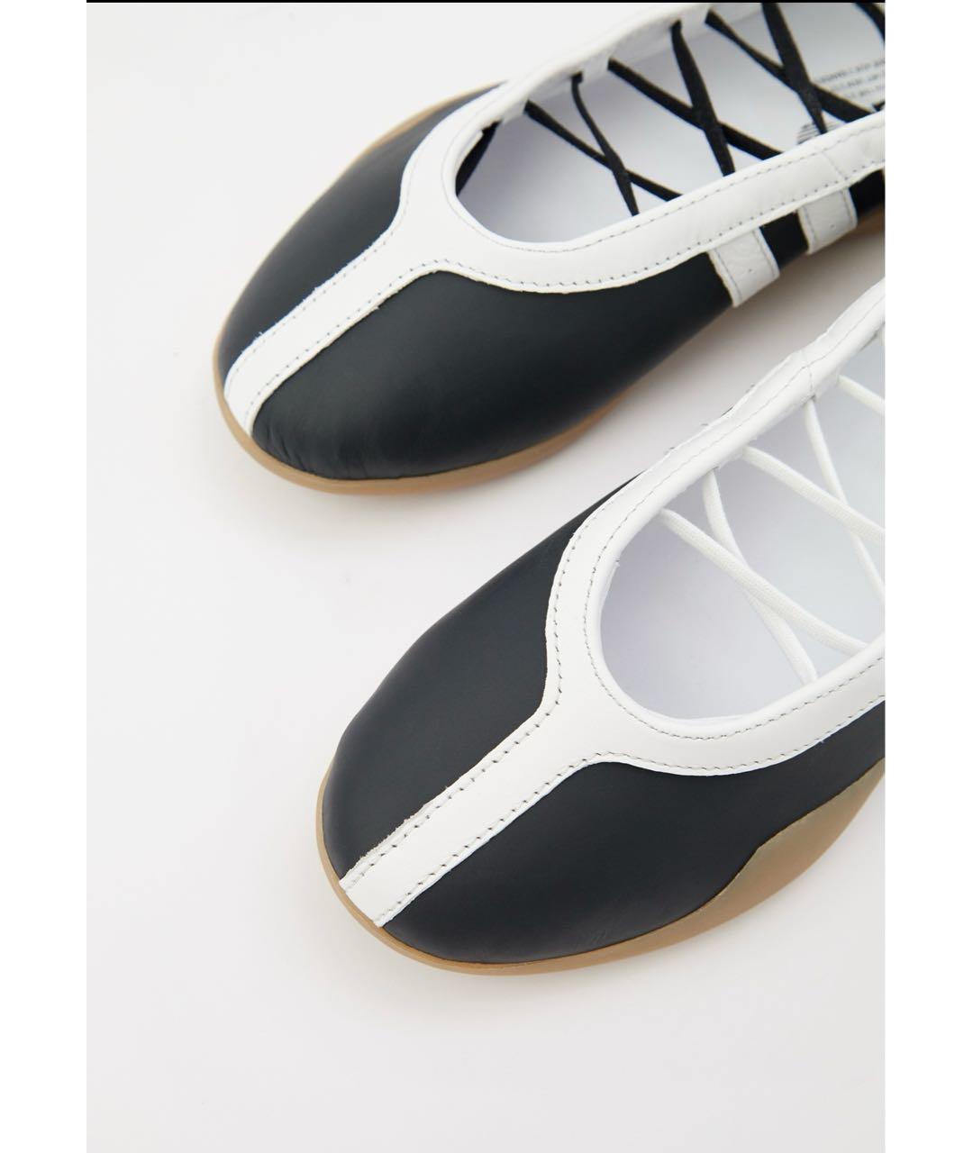 ADIDAS Черные кожаные балетки, фото 2
