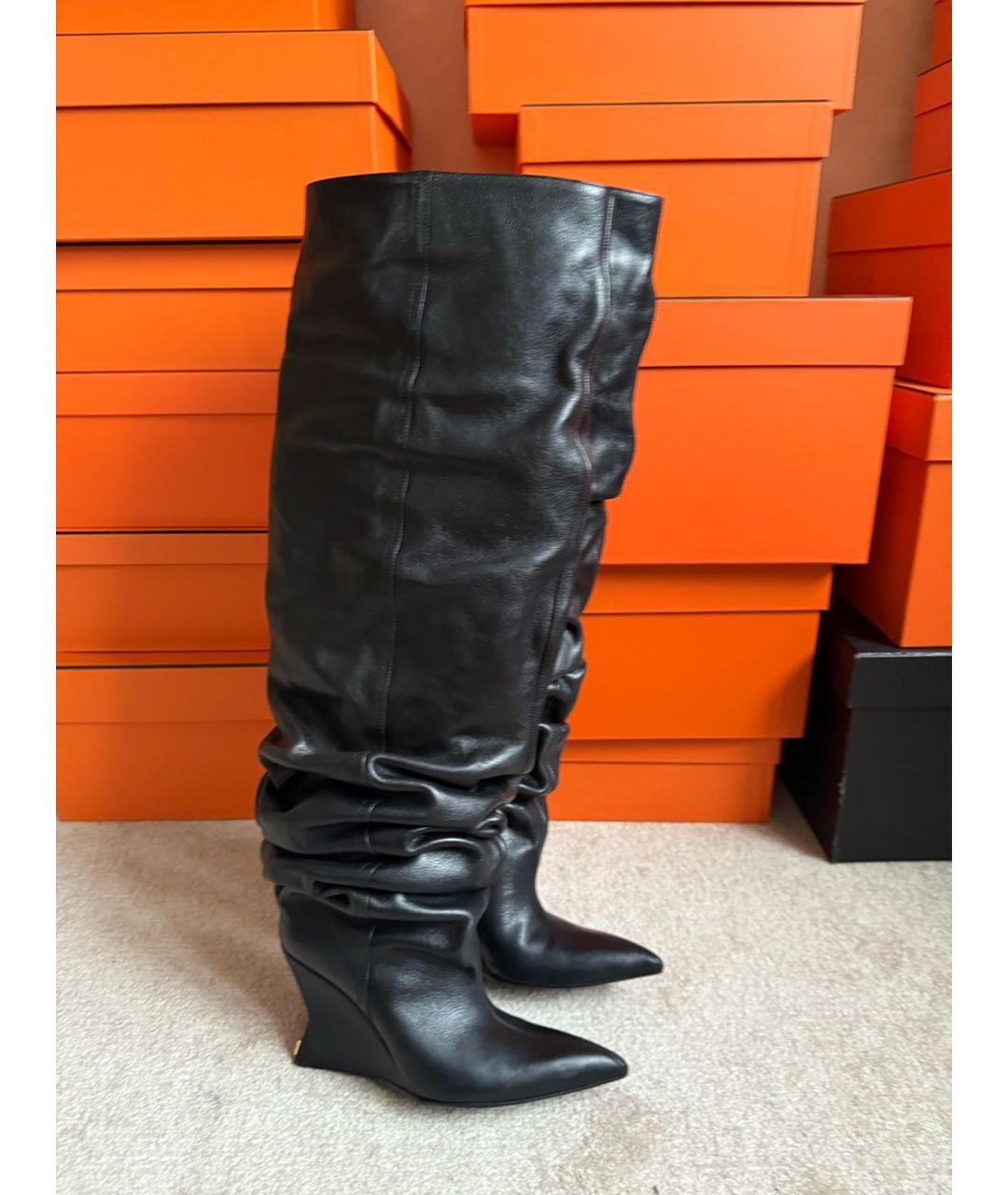 BALMAIN Черные кожаные сапоги, фото 2