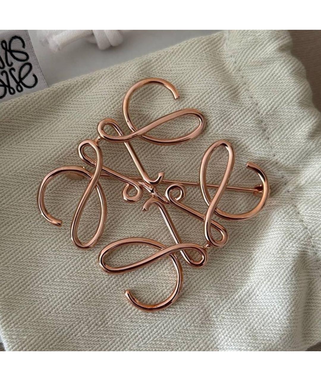 LOEWE Золотая металлическая брошь, фото 2