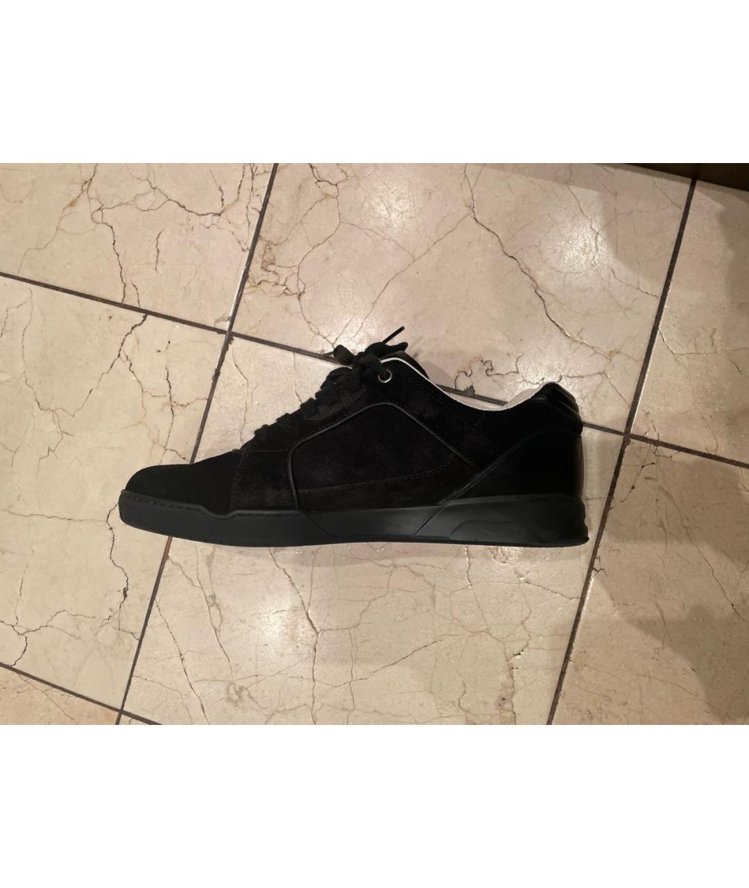 GUCCI Черные замшевые низкие кроссовки / кеды, фото 5