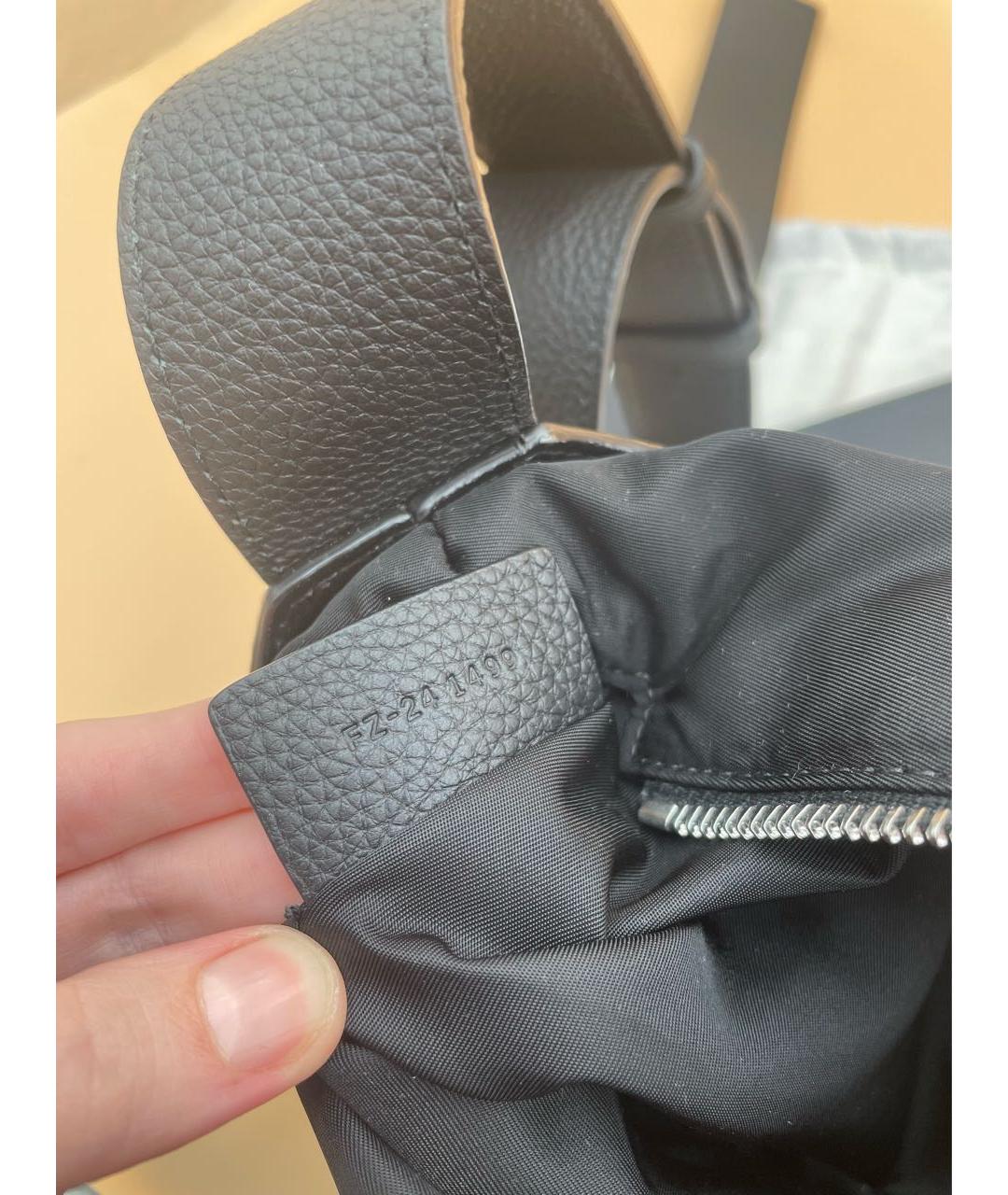 FERRAGAMO Черная кожаная сумка на плечо, фото 7