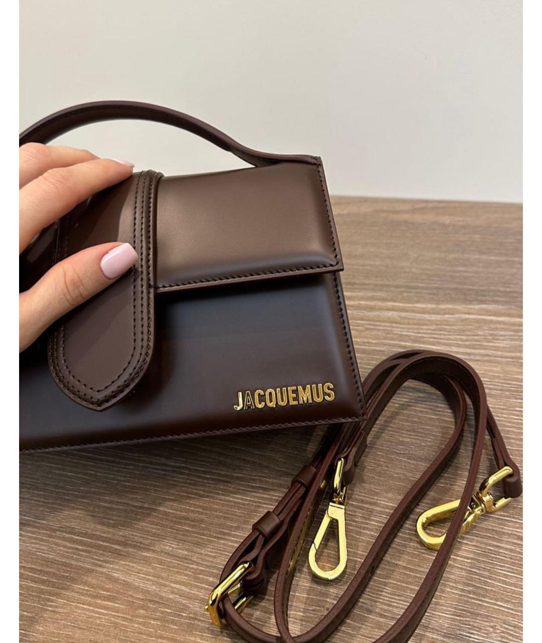 JACQUEMUS Коричневая кожаная сумка через плечо, фото 2