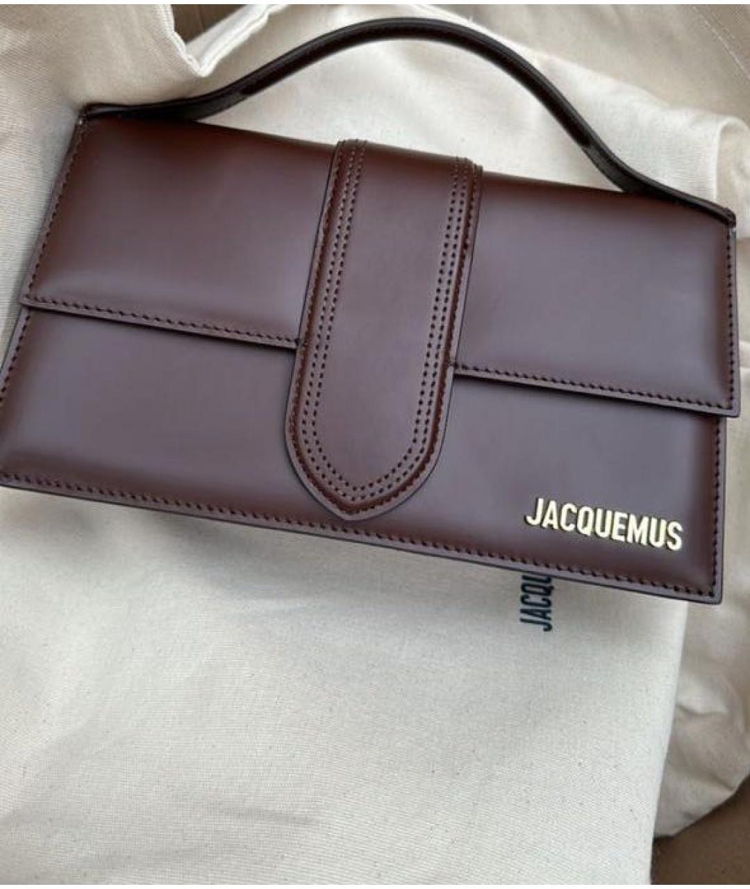 JACQUEMUS Коричневая кожаная сумка через плечо, фото 4