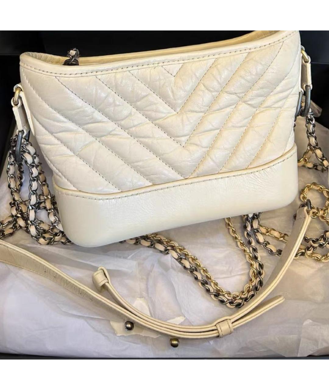 CHANEL Белая кожаная сумка через плечо, фото 2