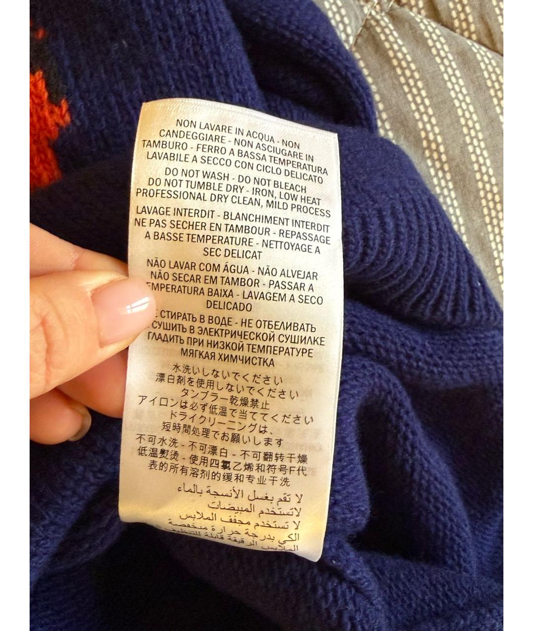 GUCCI Синий шерстяной джемпер / свитер, фото 3