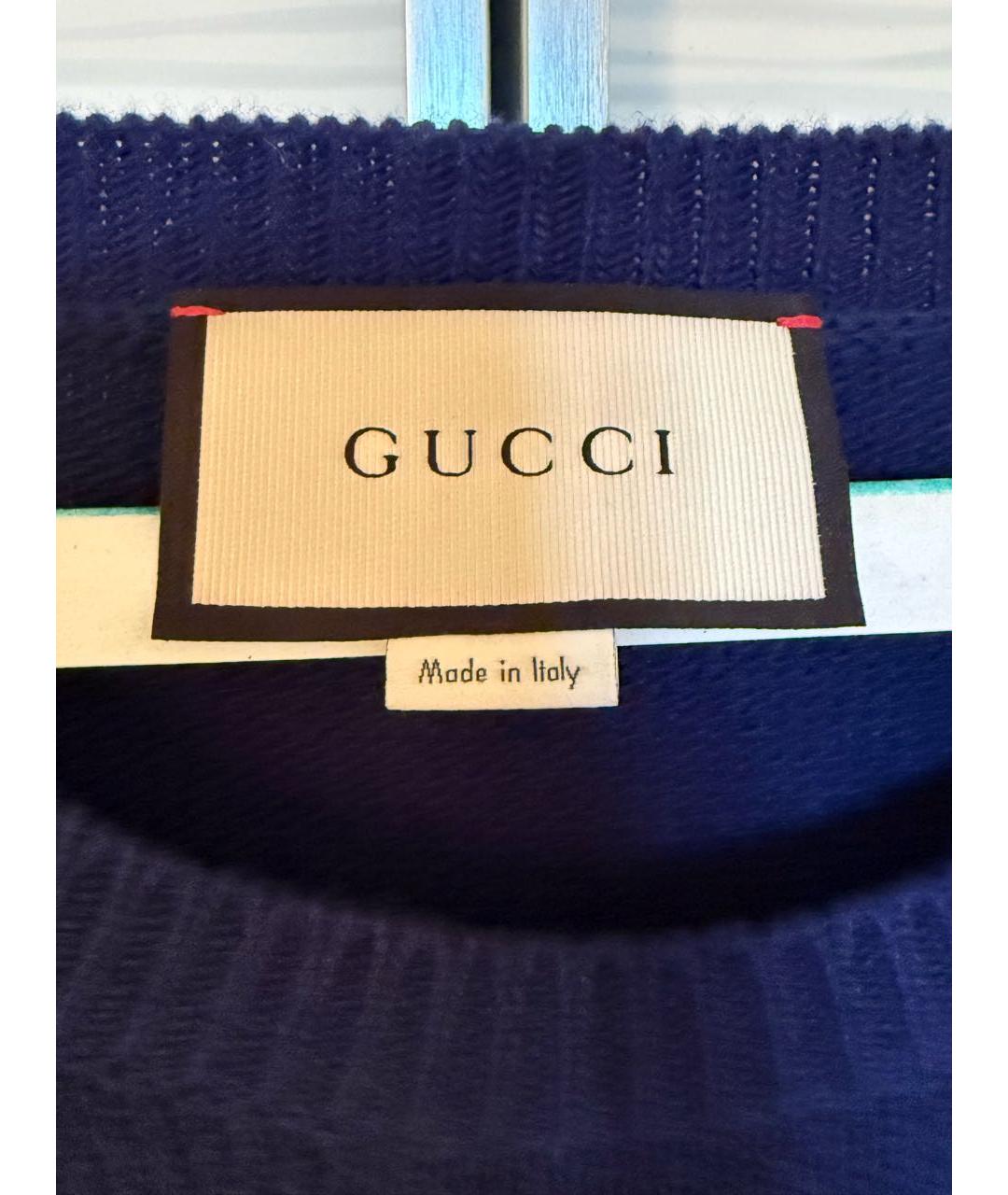 GUCCI Синий шерстяной джемпер / свитер, фото 2