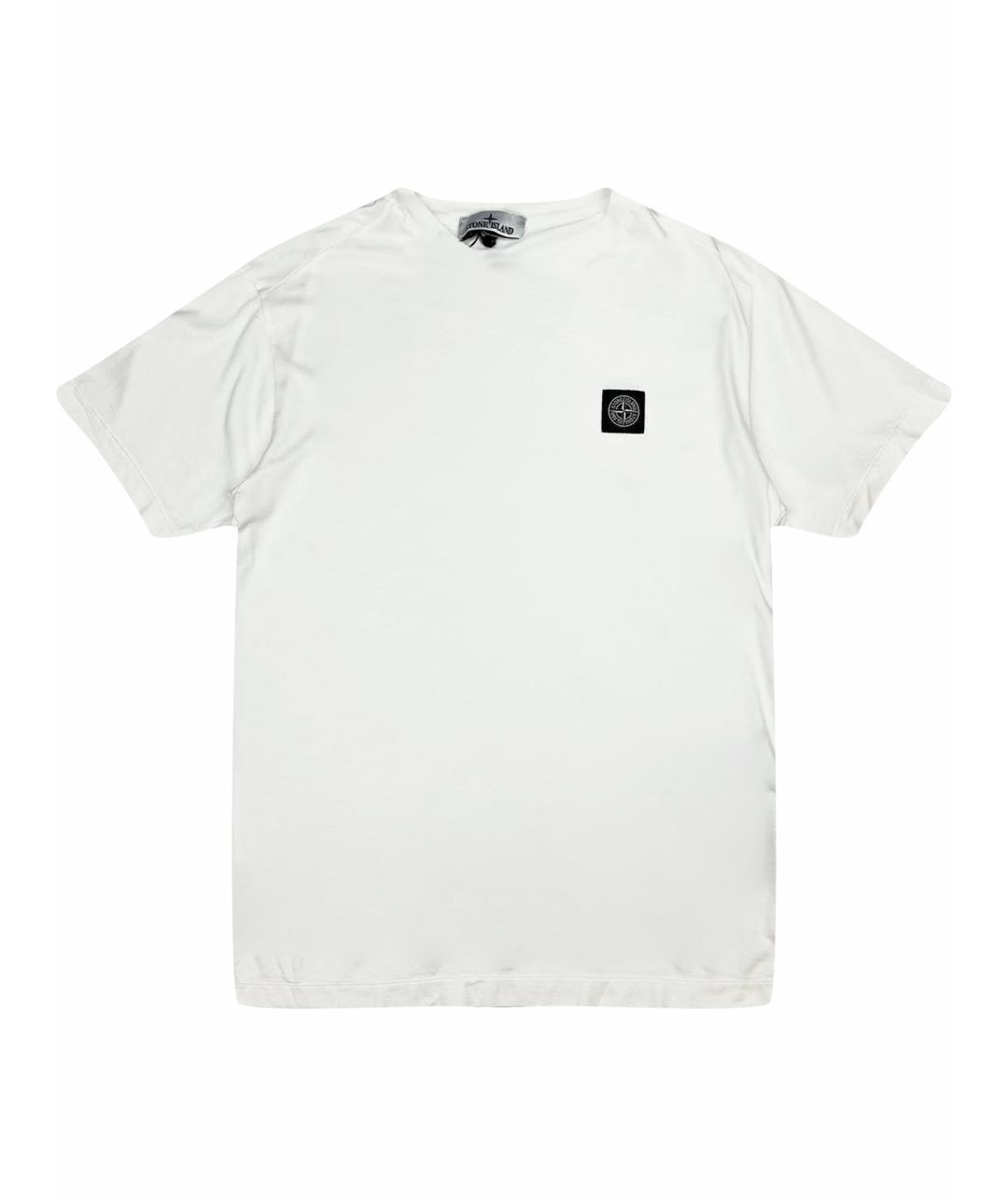 STONE ISLAND Белая хлопковая футболка, фото 1