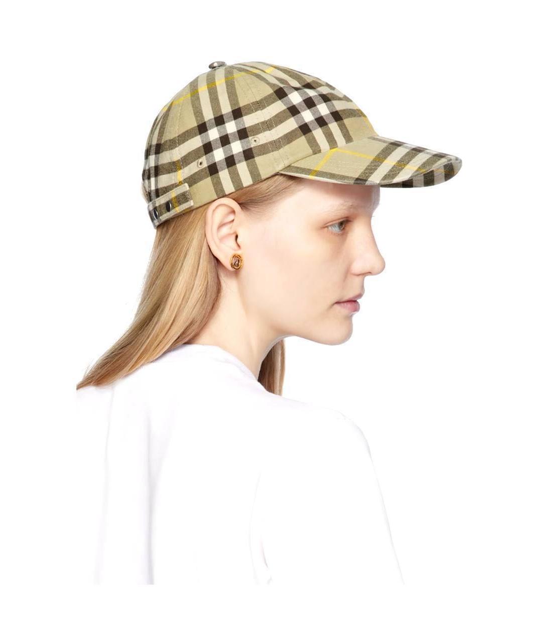 BURBERRY Бежевая хлопковая кепка, фото 5