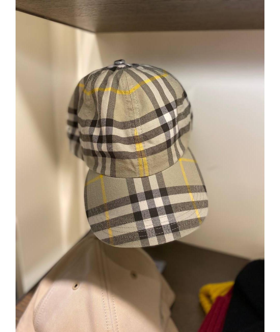 BURBERRY Бежевая хлопковая кепка, фото 6