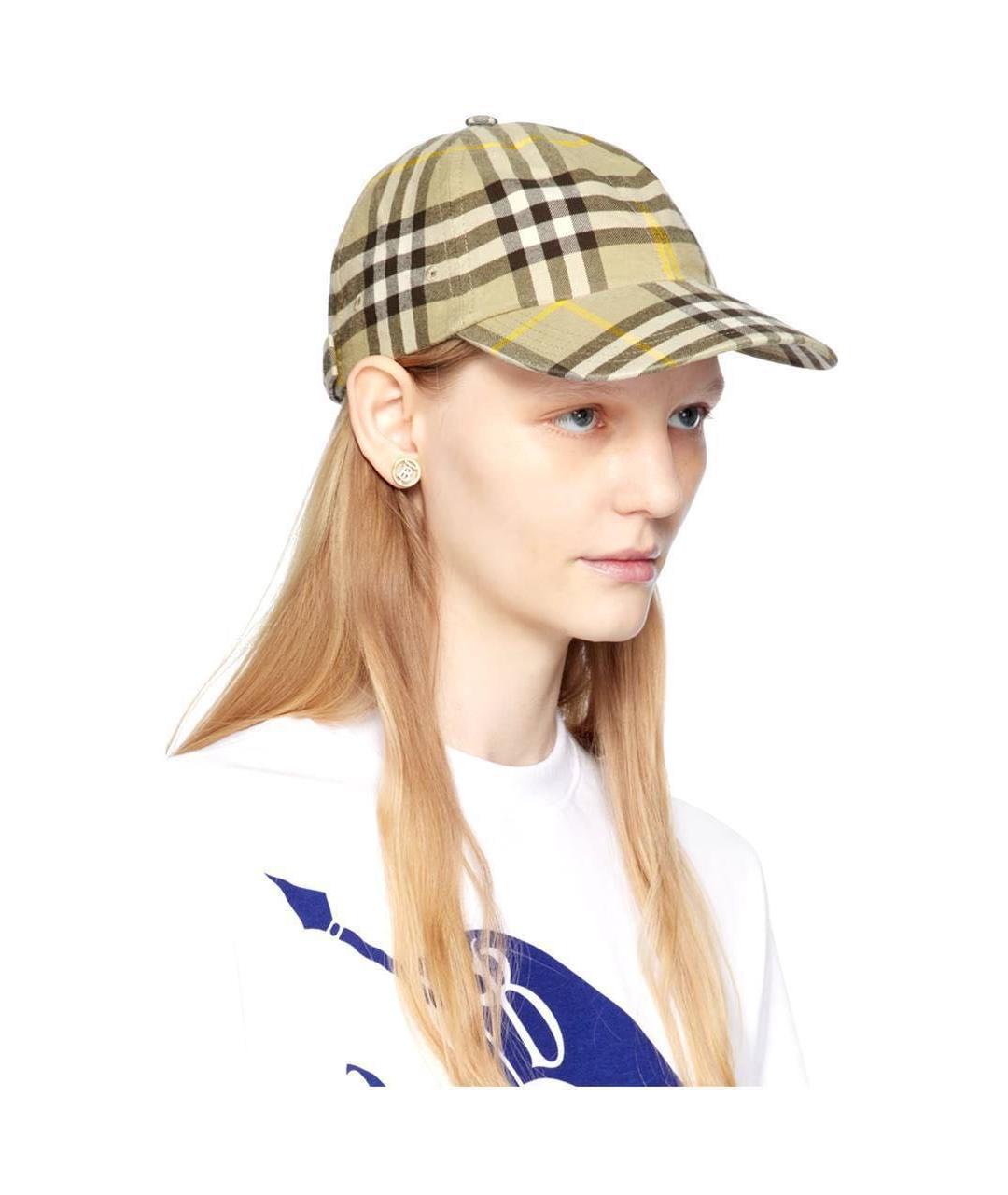 BURBERRY Бежевая хлопковая кепка, фото 4