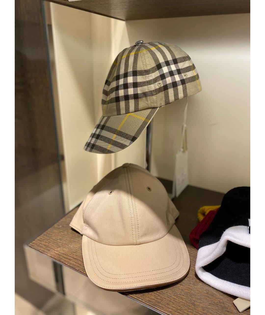 BURBERRY Бежевая хлопковая кепка, фото 9