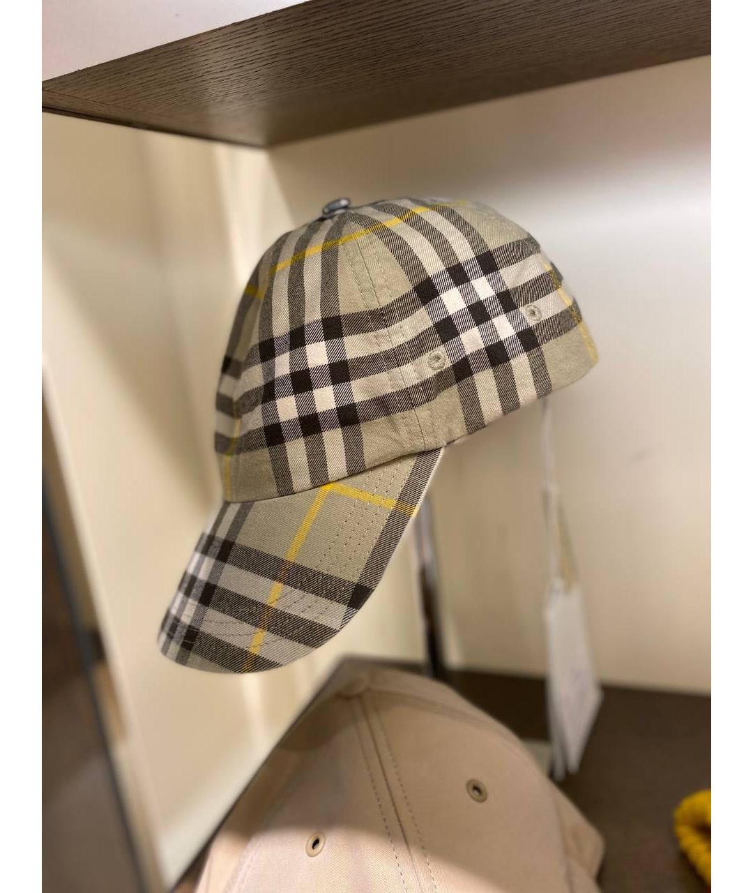 BURBERRY Бежевая хлопковая кепка, фото 7