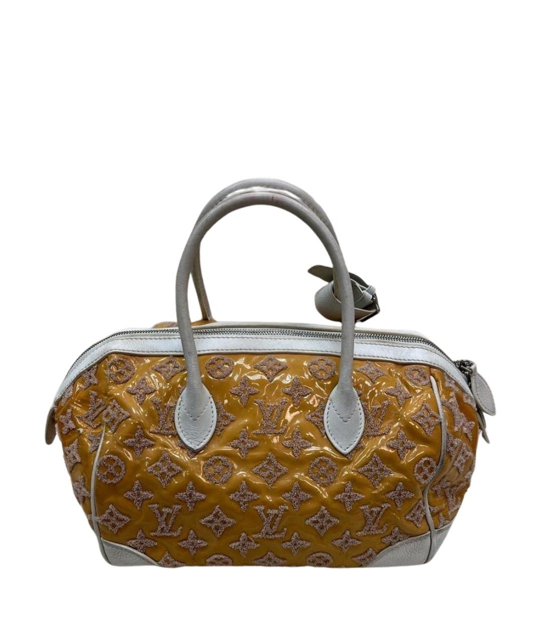 LOUIS VUITTON Горчичная кожаная сумка с короткими ручками, фото 1