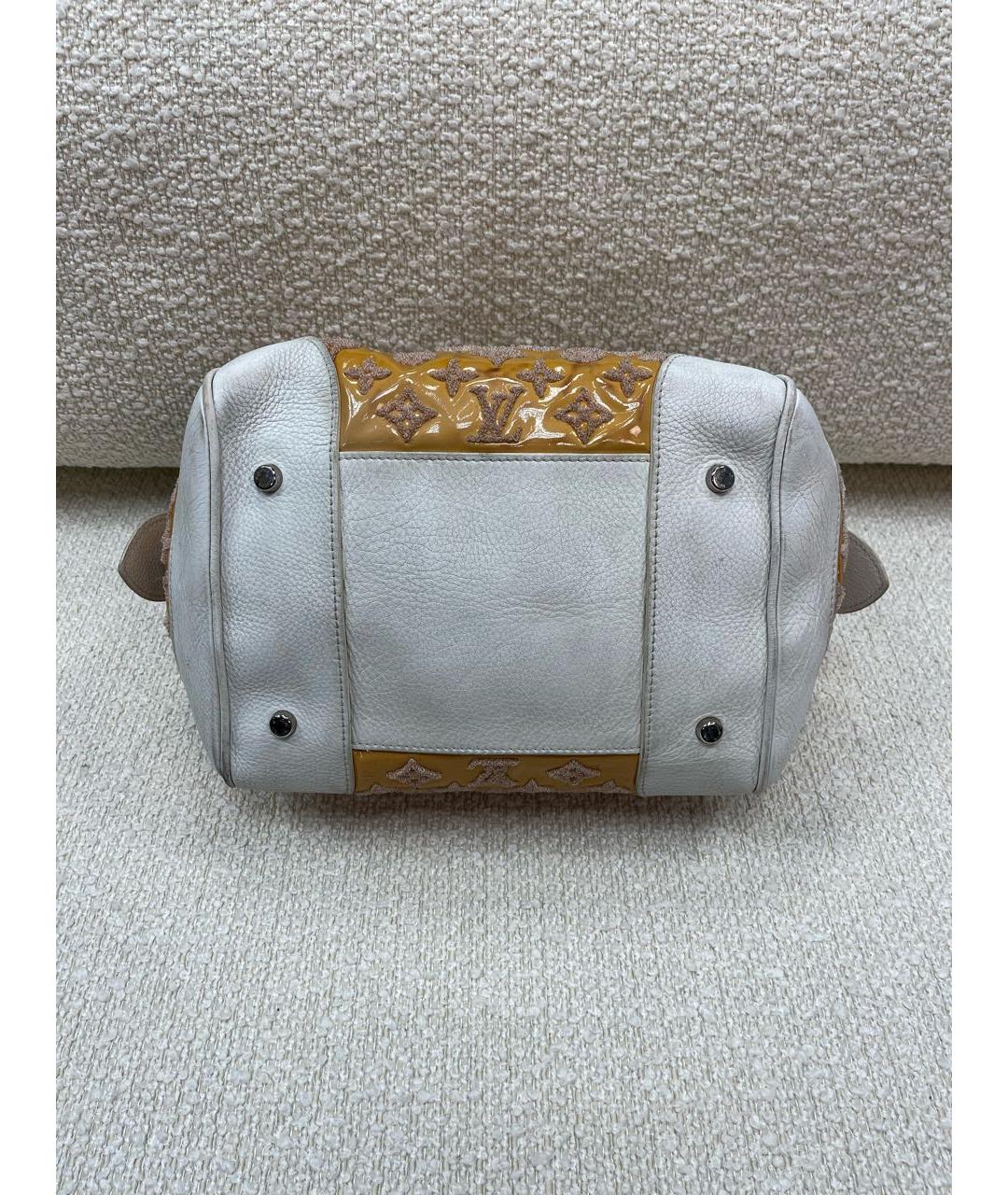 LOUIS VUITTON Горчичная кожаная сумка с короткими ручками, фото 6