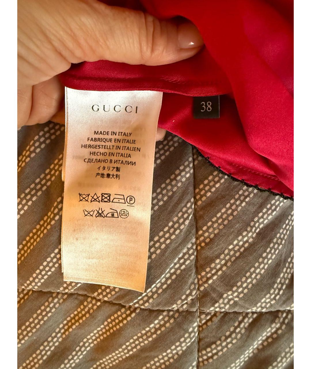 GUCCI Фуксия хлопковая майка, фото 3