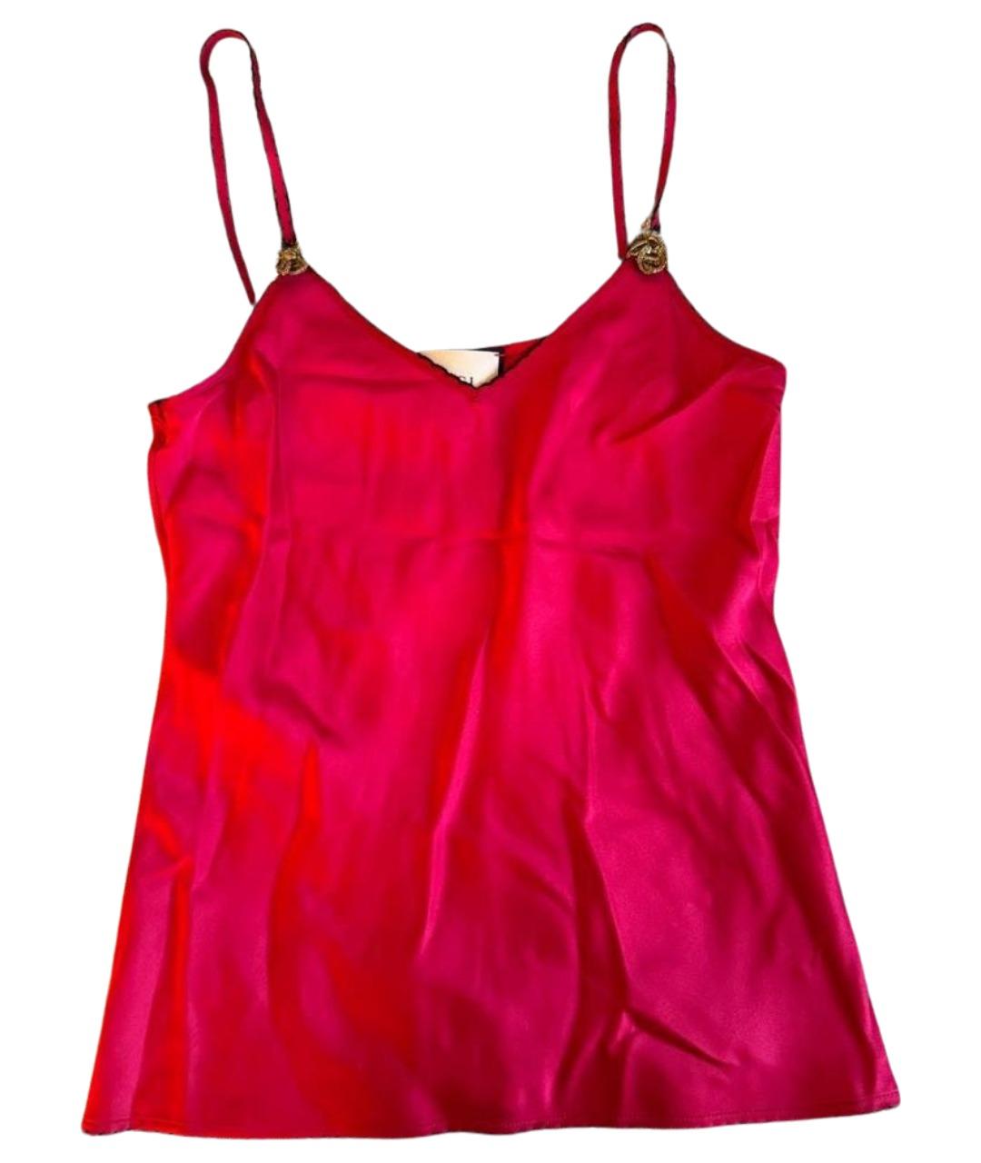 GUCCI Фуксия хлопковая майка, фото 1