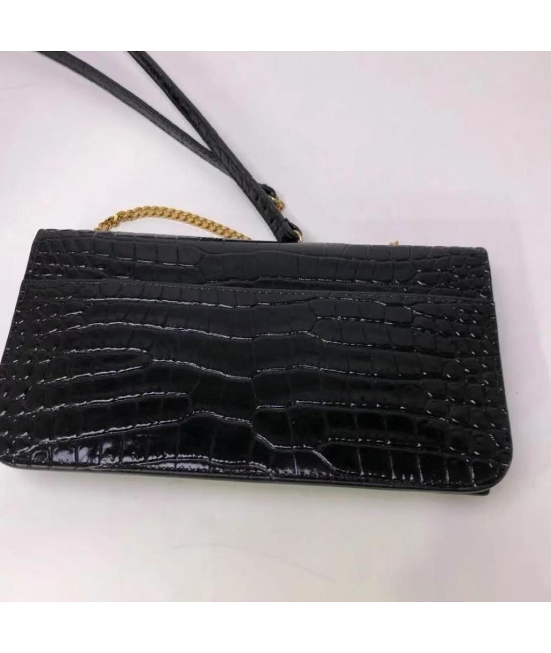 SAINT LAURENT Черная кожаная сумка через плечо, фото 3