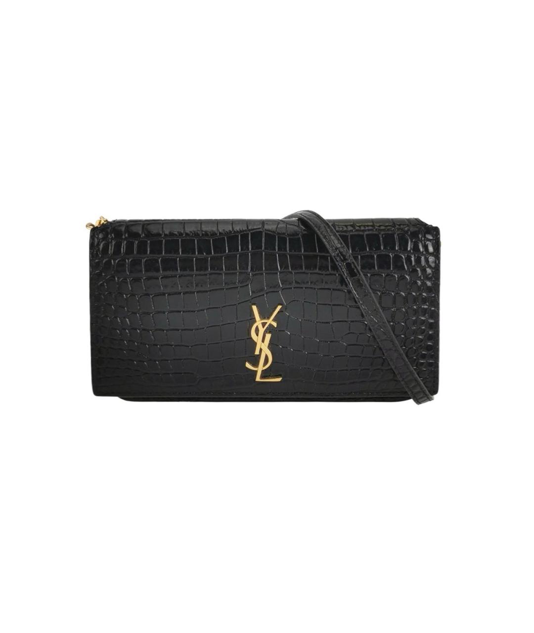 SAINT LAURENT Черная кожаная сумка через плечо, фото 1