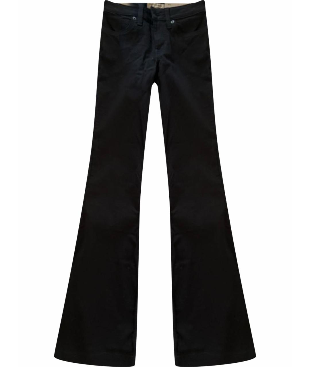 BURBERRY Черные хлопко-эластановые джинсы клеш, фото 1