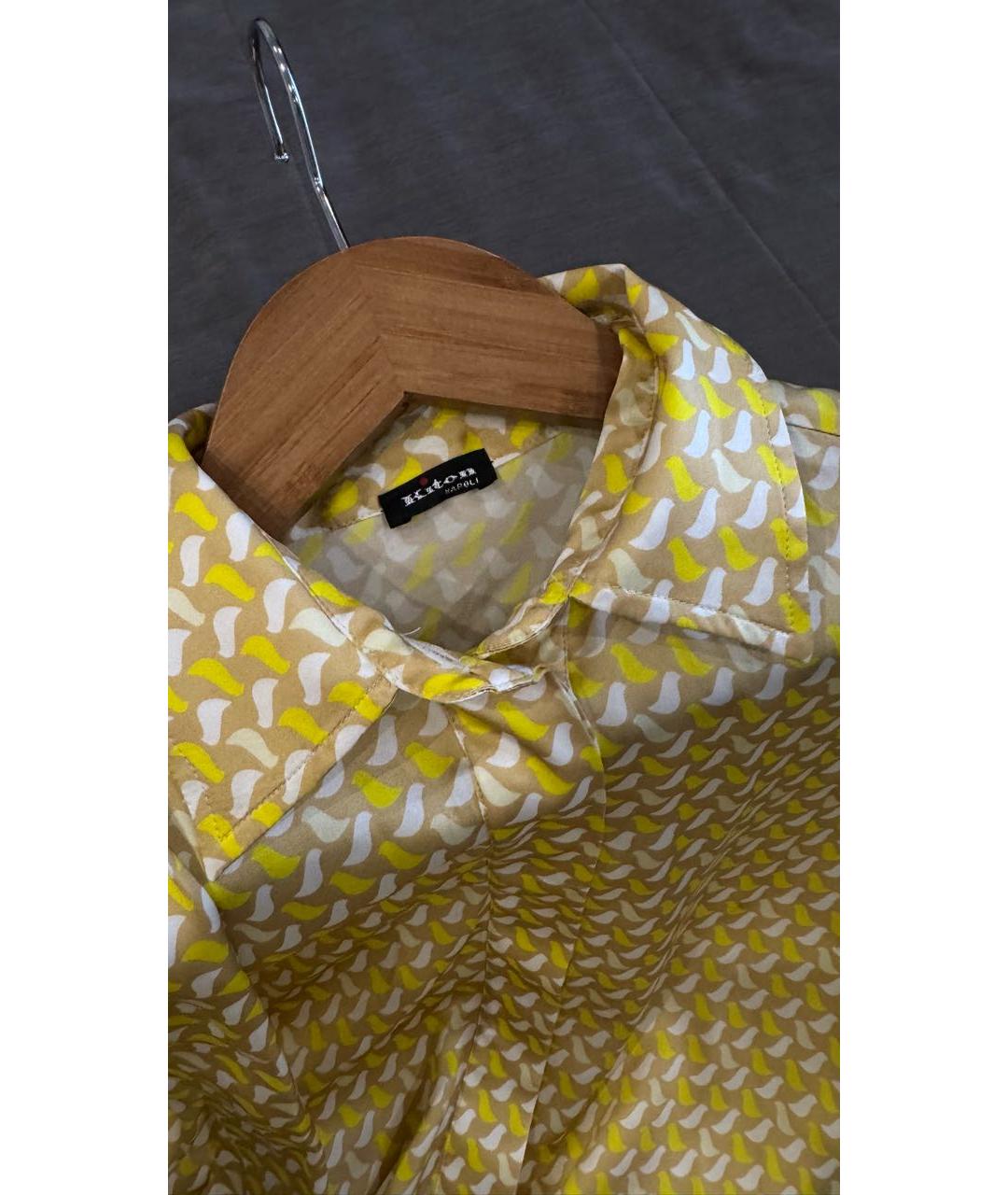 KITON Желтое шелковое повседневное платье, фото 4