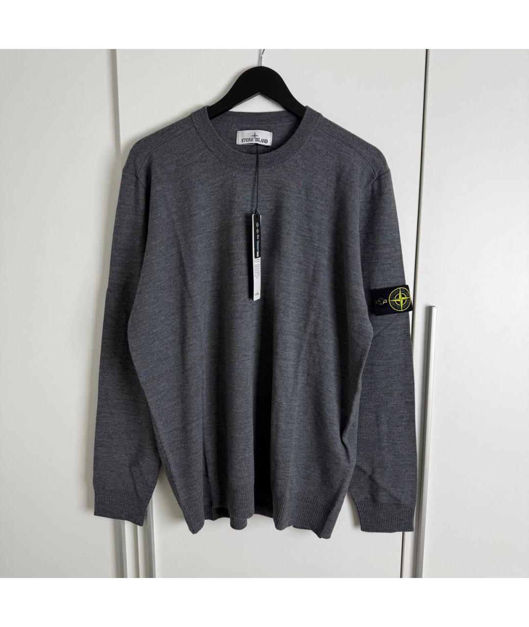 STONE ISLAND Антрацитовый шерстяной джемпер / свитер, фото 6