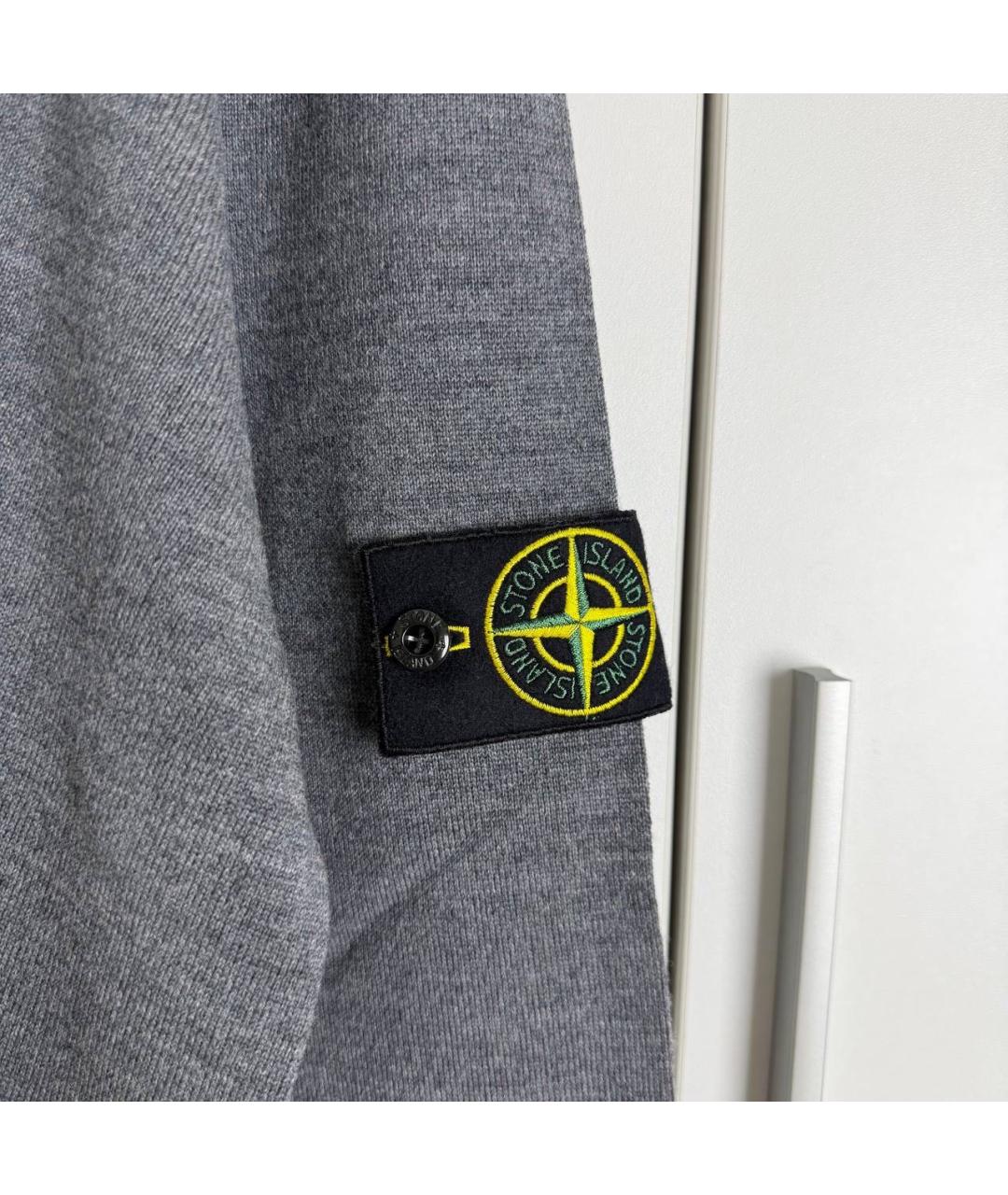 STONE ISLAND Антрацитовый шерстяной джемпер / свитер, фото 3