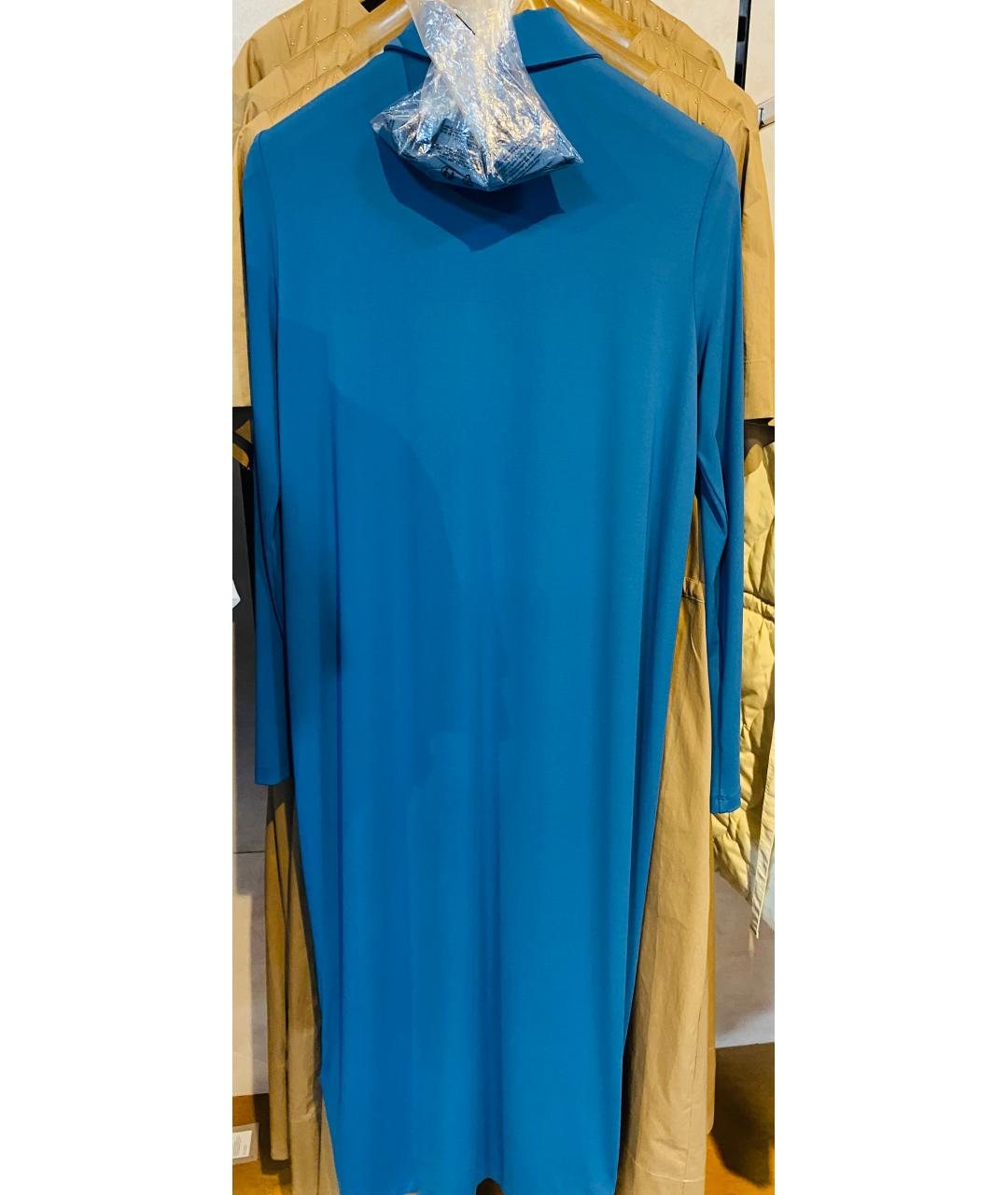 MAX MARA Голубое вискозное повседневное платье, фото 2