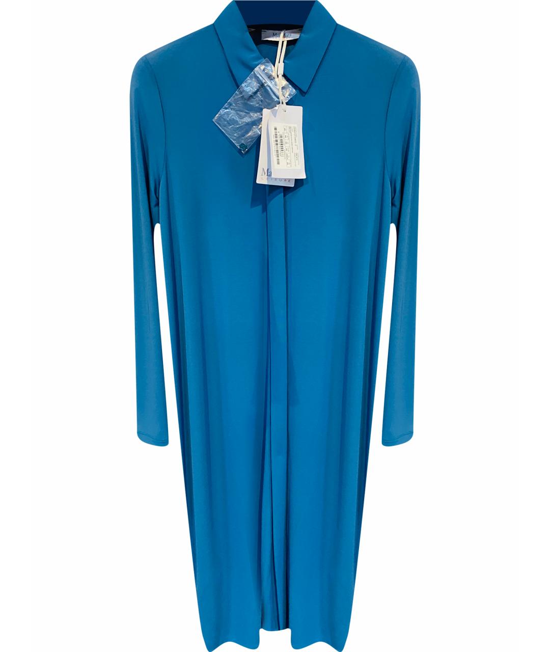 MAX MARA Голубое вискозное повседневное платье, фото 1