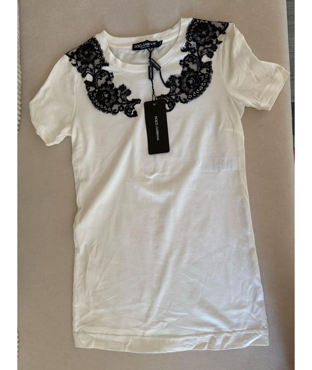 DOLCE&GABBANA Белая хлопковая футболка, фото 5