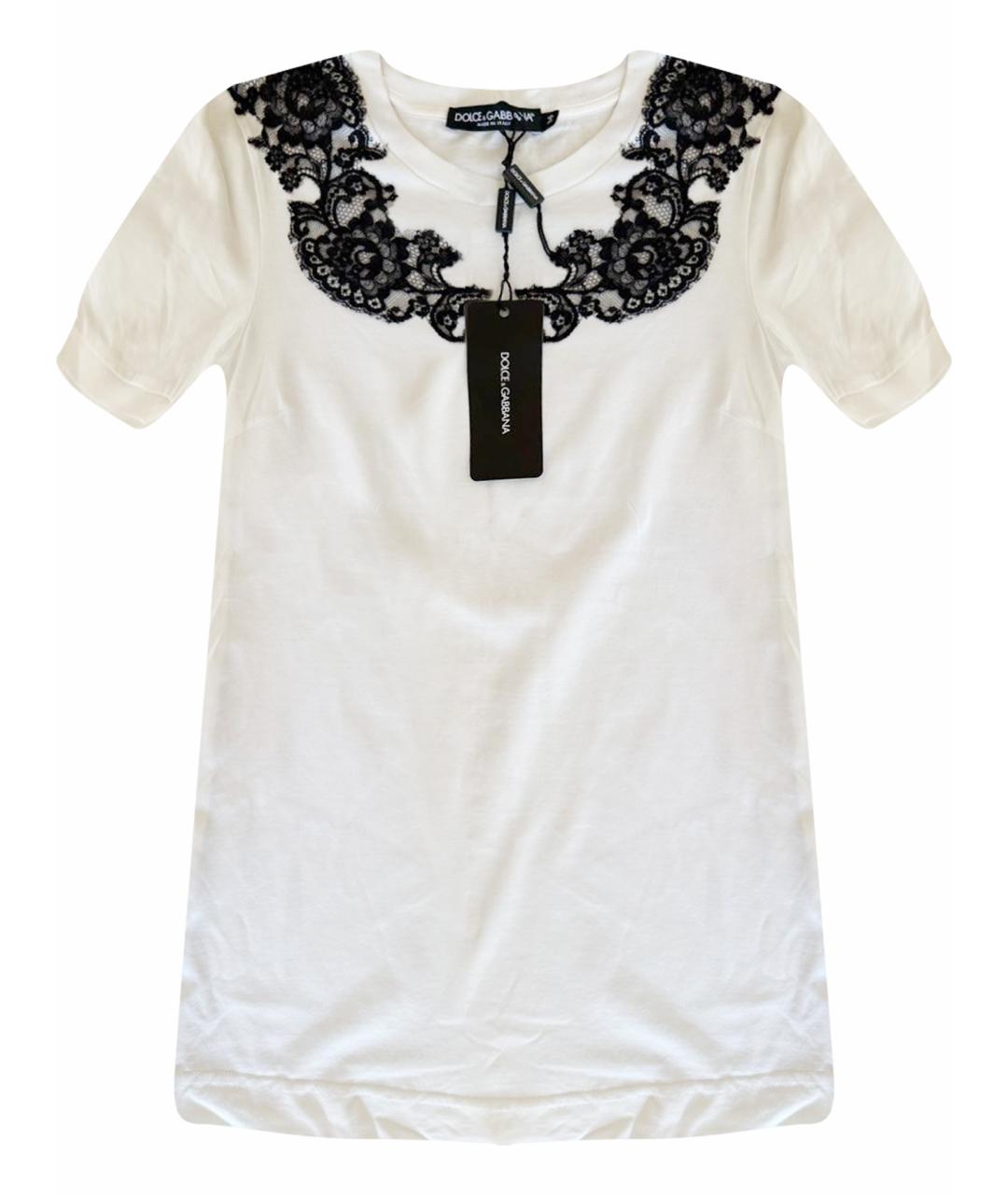 DOLCE&GABBANA Белая хлопковая футболка, фото 1