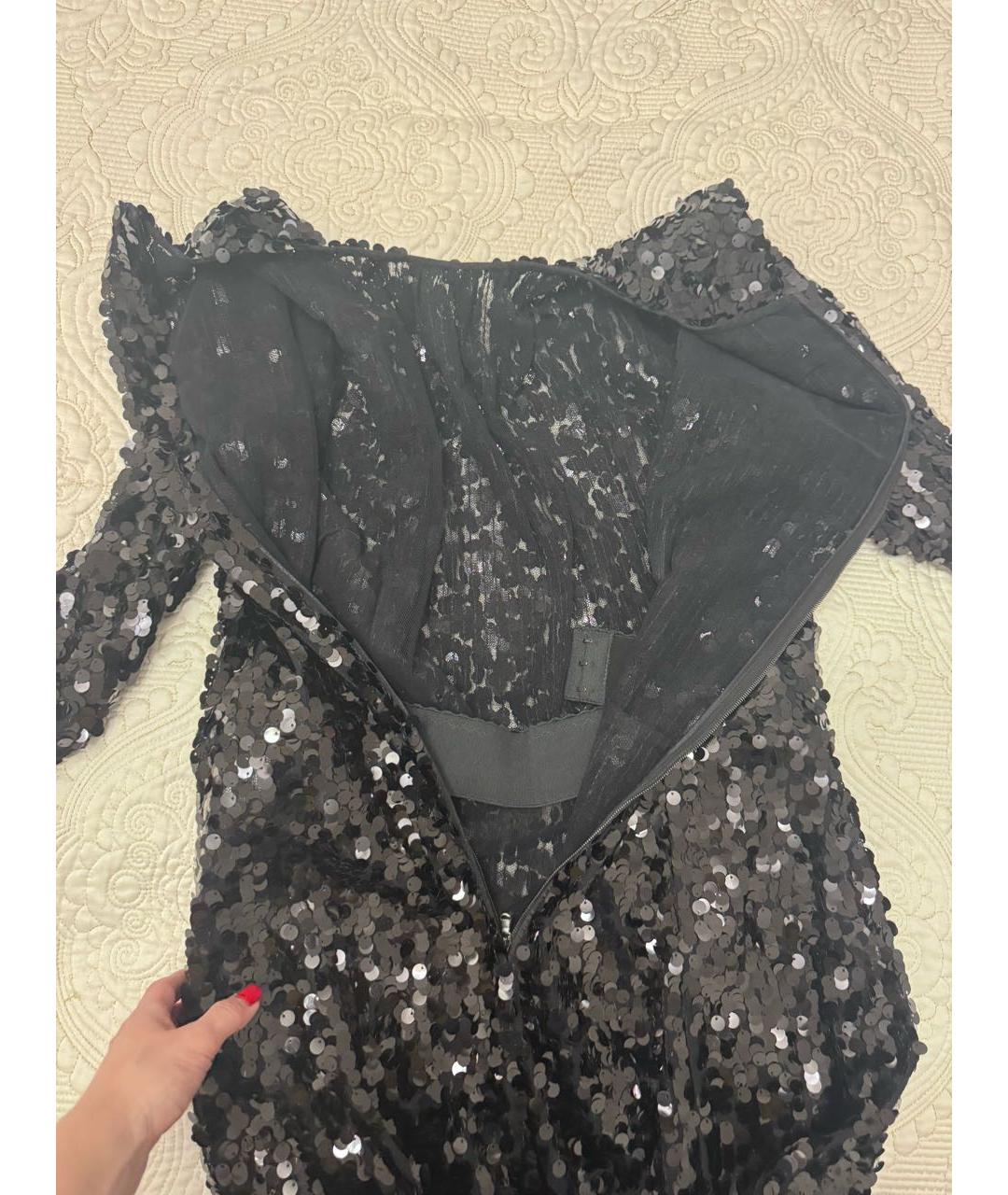 DOLCE&GABBANA Черное полиэстеровое коктейльное платье, фото 2