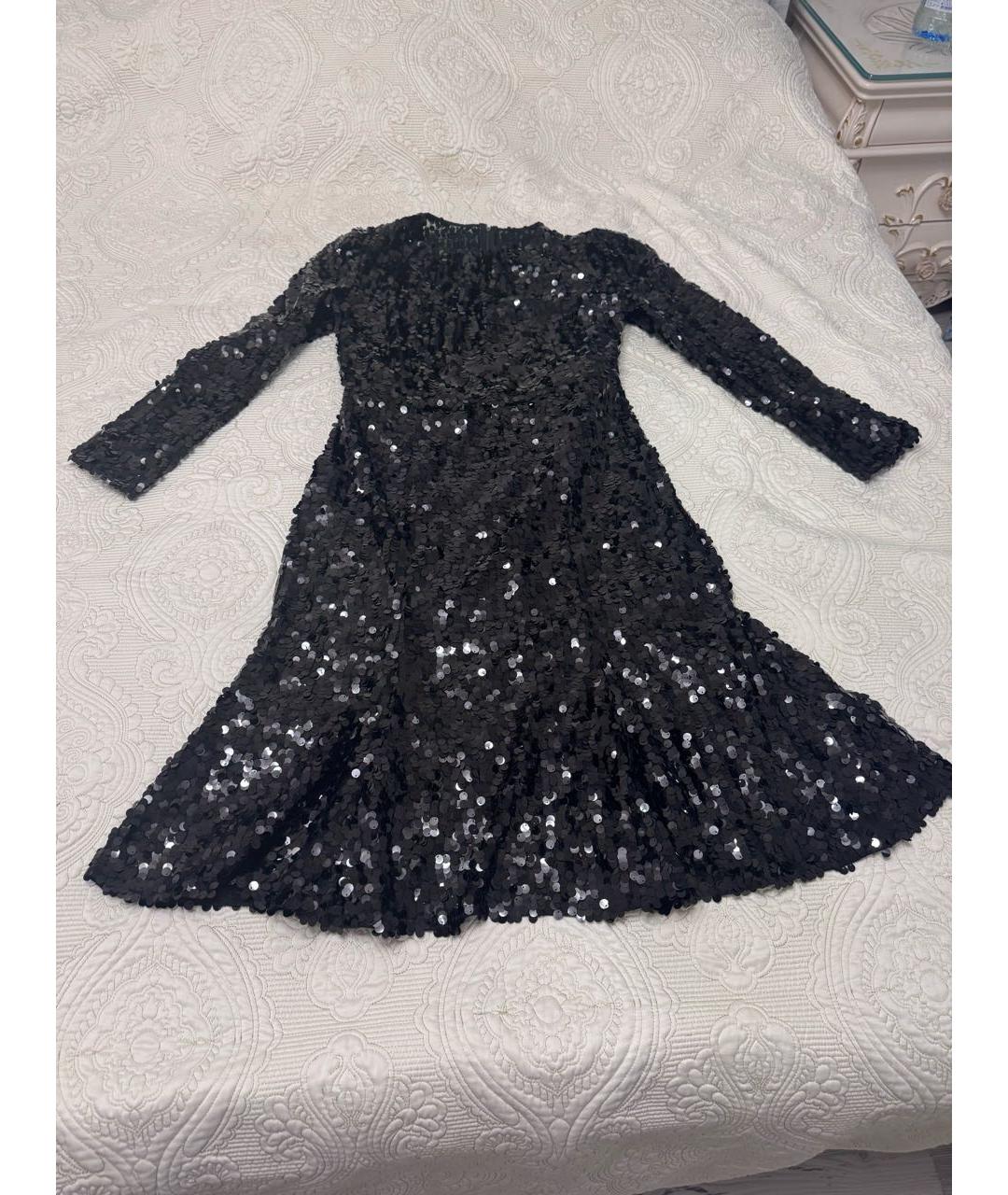 DOLCE&GABBANA Черное полиэстеровое коктейльное платье, фото 7