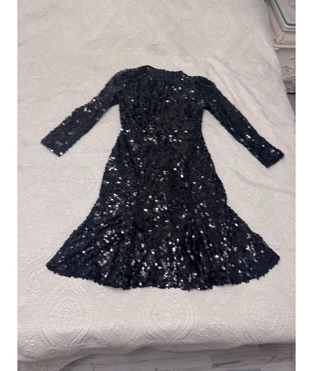 DOLCE&GABBANA Черное полиэстеровое коктейльное платье, фото 9