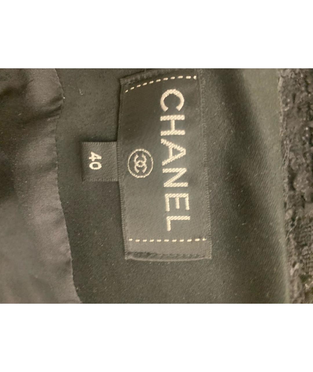 CHANEL Черная твидовая юбка миди, фото 3