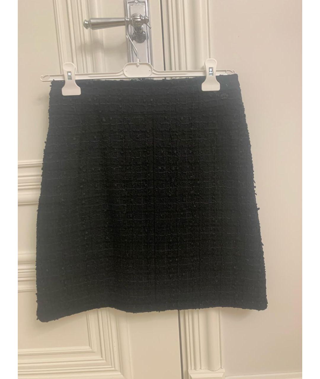 CHANEL Черная твидовая юбка миди, фото 9