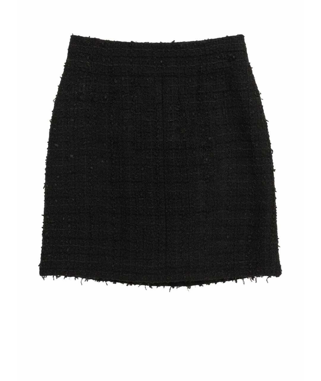 CHANEL Черная твидовая юбка миди, фото 1