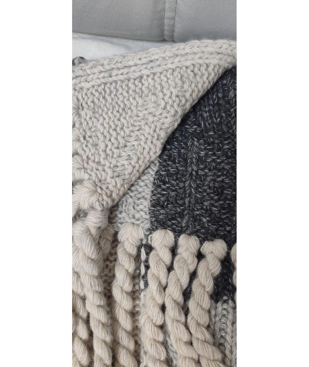 GANNI Бежевый шерстяной шарф, фото 2